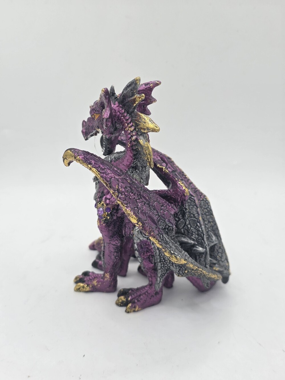 Purple Resin Dragon With Rhinestones - Picture 3 of 7